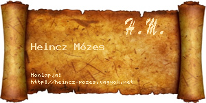Heincz Mózes névjegykártya