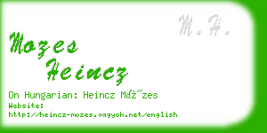 mozes heincz business card